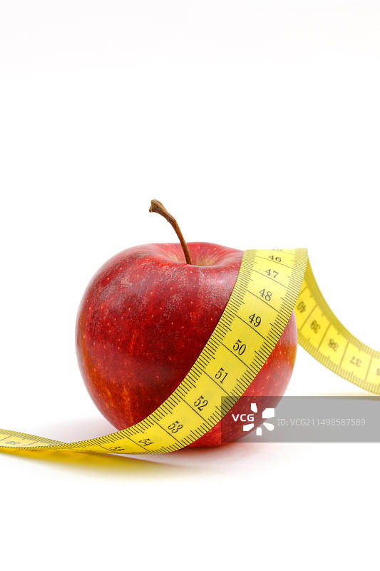 带有卷尺的苹果图片素材