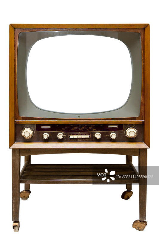 1959年Bang & Olufsen电视上的白色屏幕图片素材