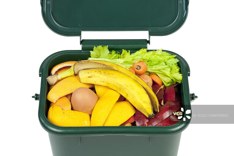 用于家庭垃圾箱堆肥的食物垃圾图片素材