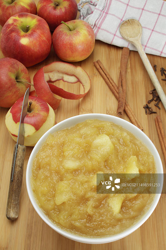 苹果酱与配料图片素材
