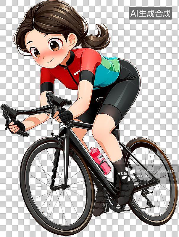 【AI数字艺术】女子骑公路自行车图片素材