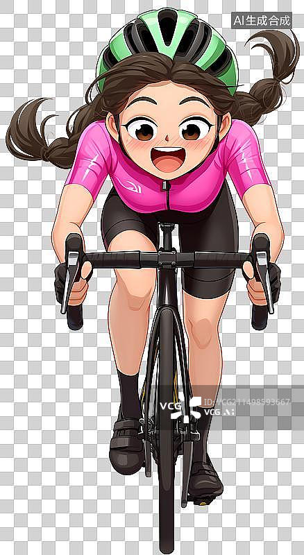 【AI数字艺术】女子骑公路自行车运动图片素材