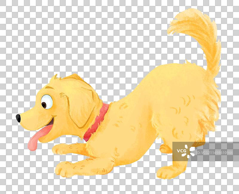 屁股翘起开心玩耍的卡通狗狗图片素材