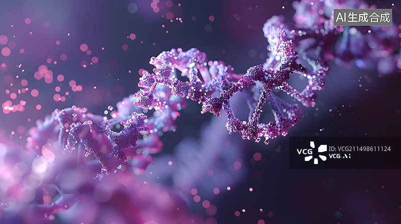 【AI数字艺术】绚丽的生命之源：DNA结构图片素材