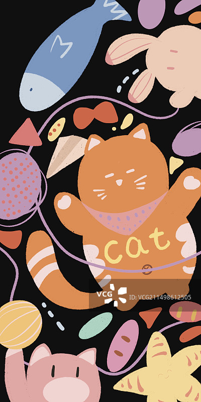 卡通手机壳插画图片素材