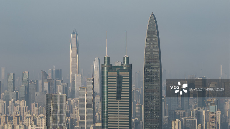 航拍深圳城市天际线地标建筑图片素材