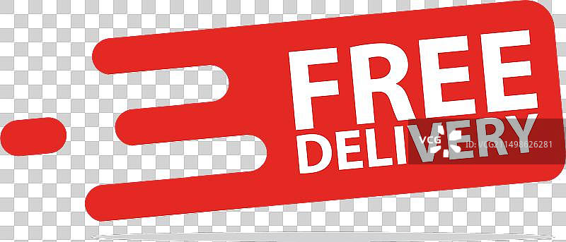 免费配送红色广告标签图片素材