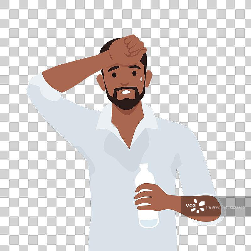 年轻的黑人男子在炎热的夏天晒伤图片素材