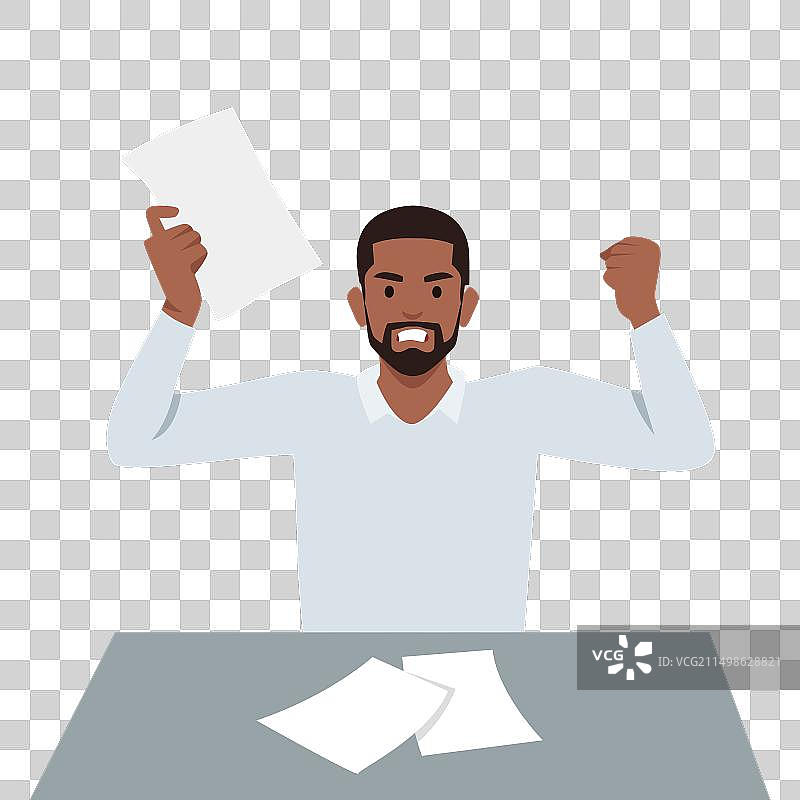 年轻男子在工作场所生气图片素材