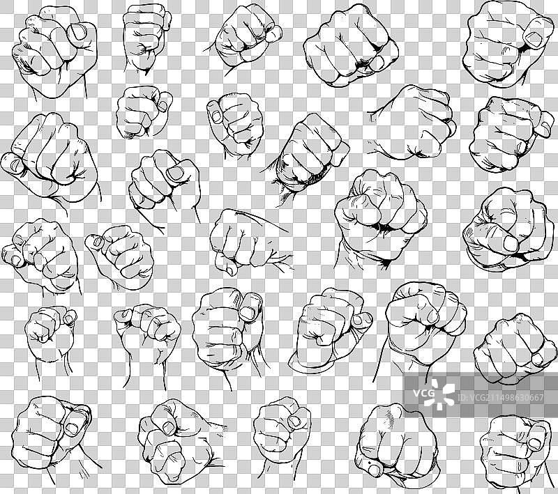 拳头素描人物手腕手部图片素材