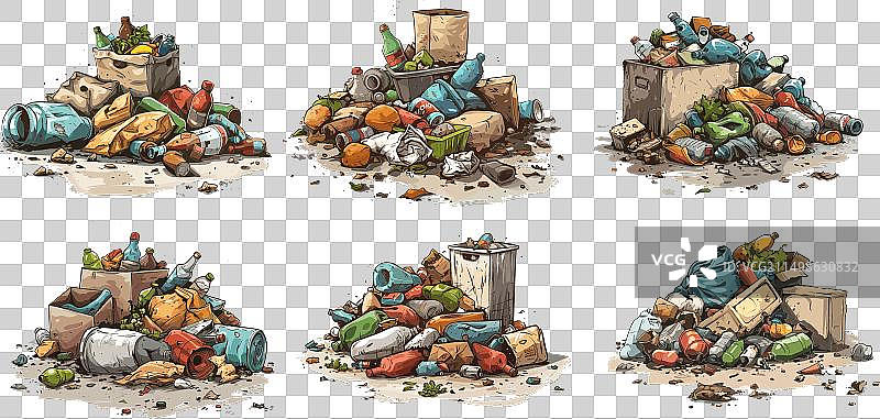 卡通垃圾堆食物工业素材图片素材