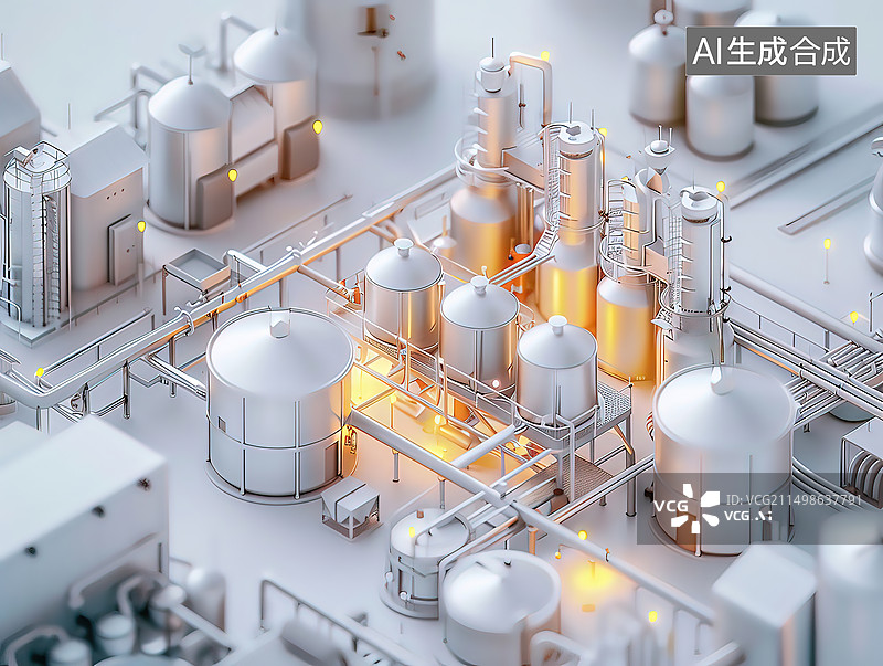 【AI数字艺术】白色背景下的实验室设备酿酒厂特写镜头图片素材