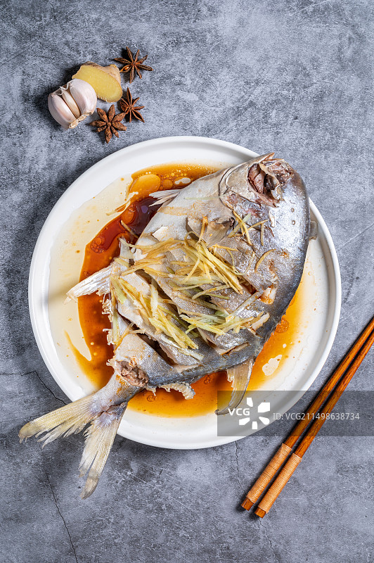 美味菜肴清蒸鲳鱼图片素材
