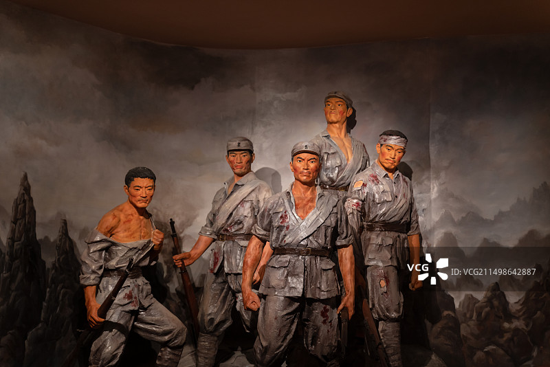 建川博物馆馆藏中国革命红色记忆历史狼牙山五壮士图片素材