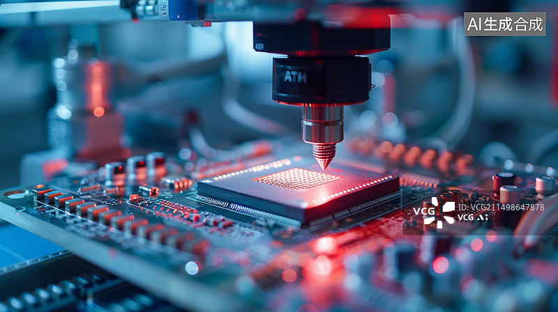 【AI数字艺术】科技风格主题海报——光刻机芯片制造图片素材