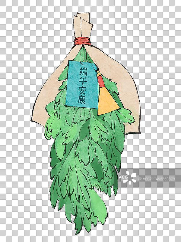 艾草花束端午节手绘插画元素图片素材