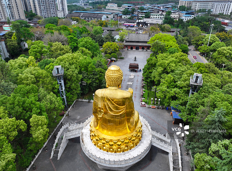 重庆市九龙坡区华岩寺航拍图片素材