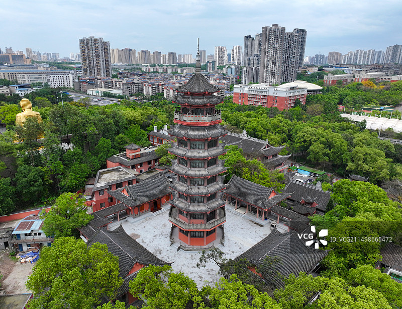 重庆市九龙坡区华岩寺航拍图片素材