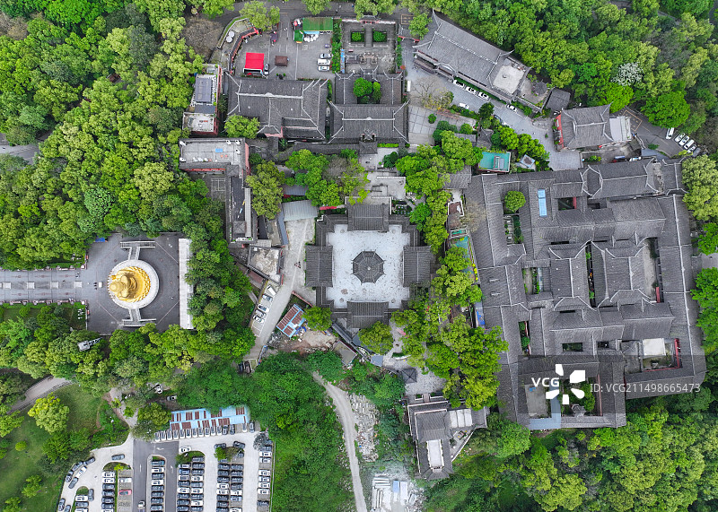 重庆市九龙坡区华岩寺航拍图片素材
