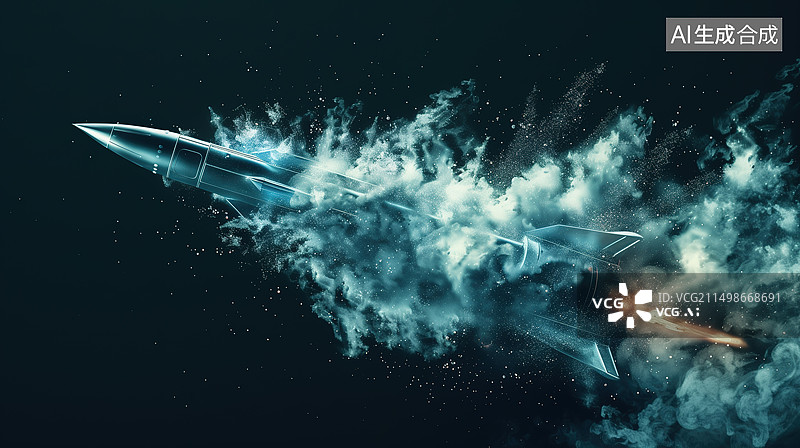 【AI数字艺术】发射的火箭图片素材