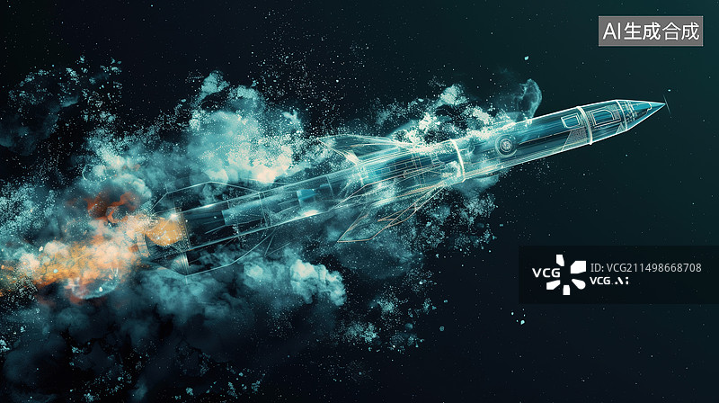 【AI数字艺术】发射的火箭图片素材