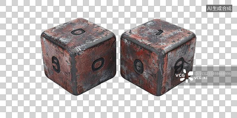 【AI数字艺术】[免抠PNG素材]透明背景上的3D骰子图片素材