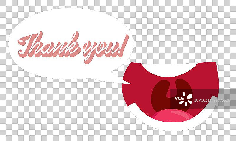 有趣的卡通嘴巴说谢谢图片素材