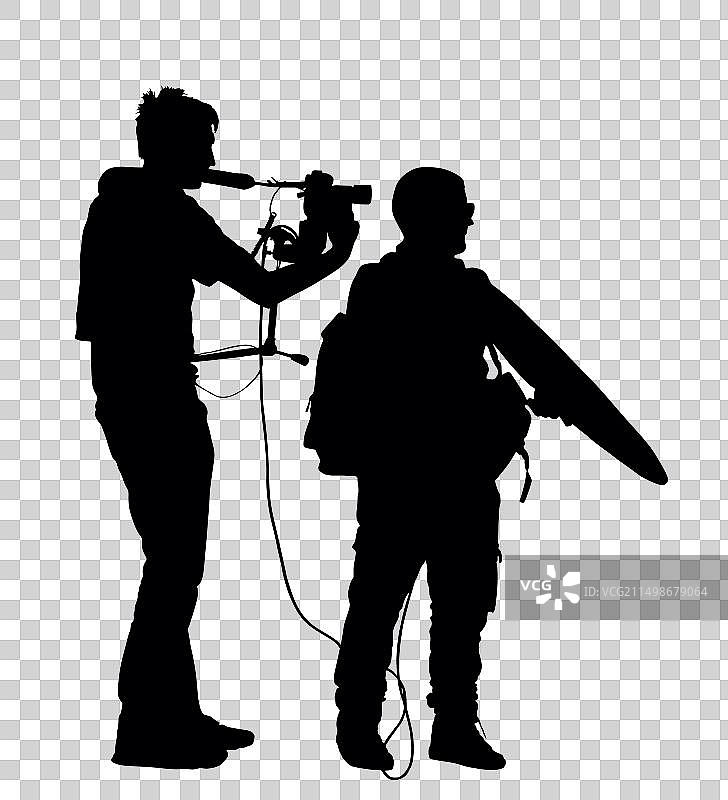 记者新闻报道员摄制组轮廓图片素材