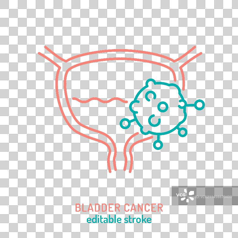 尿路上皮癌轮廓图标，膀胱图片素材
