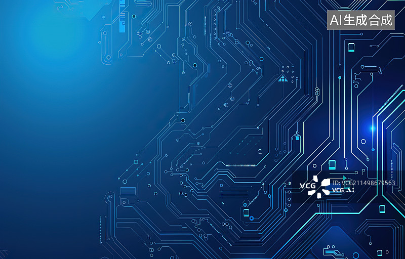 【AI数字艺术】蓝色背景下抽象图案的特写镜头图片素材