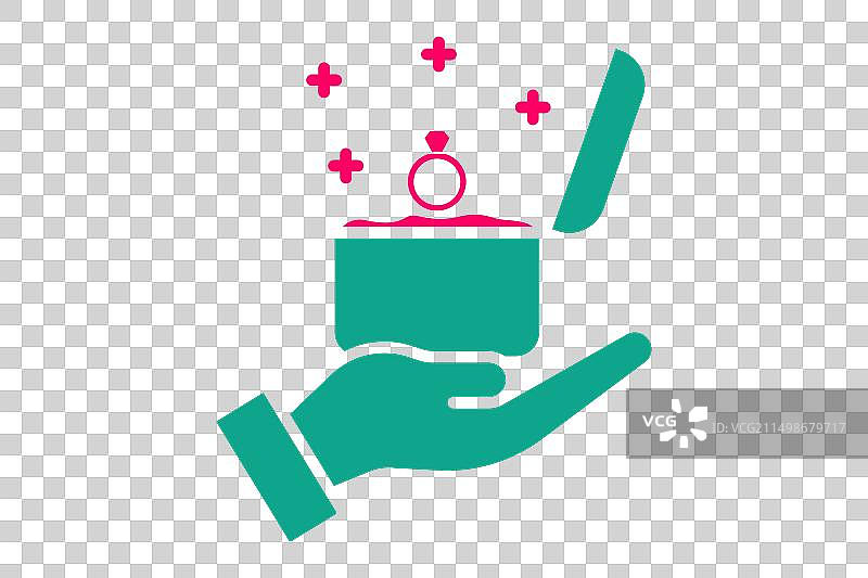 带有戒指盒的求婚图标图片素材