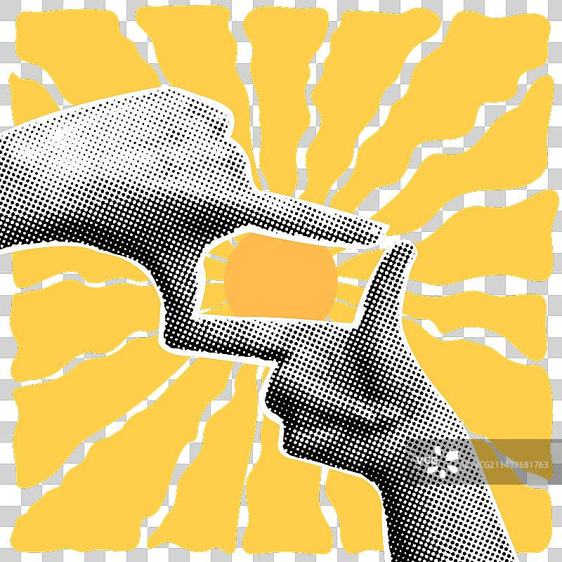 复古风格的时尚半色调拼贴图片素材