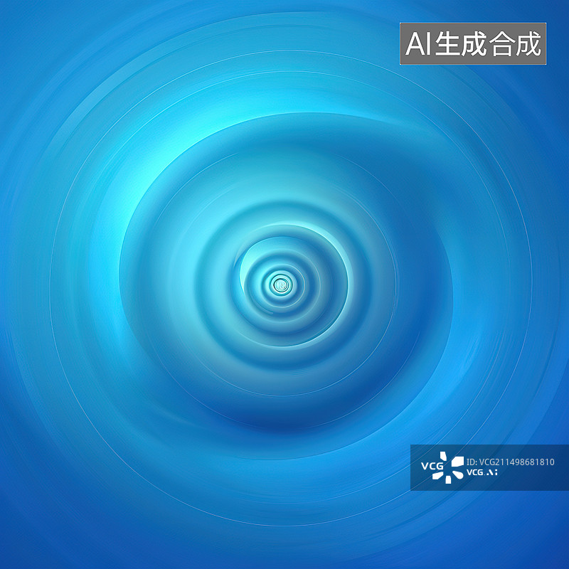 【AI数字艺术】蓝色背景下水滴的特写镜头图片素材