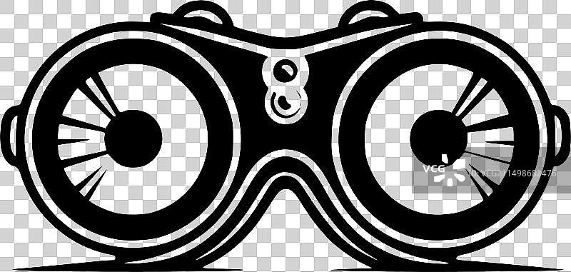 简约扁平双筒望远镜标志图片素材