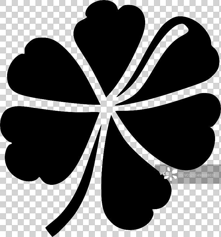 黑白三叶草图片素材