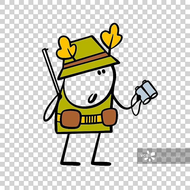 穿伪装服的卡通猎人图片素材