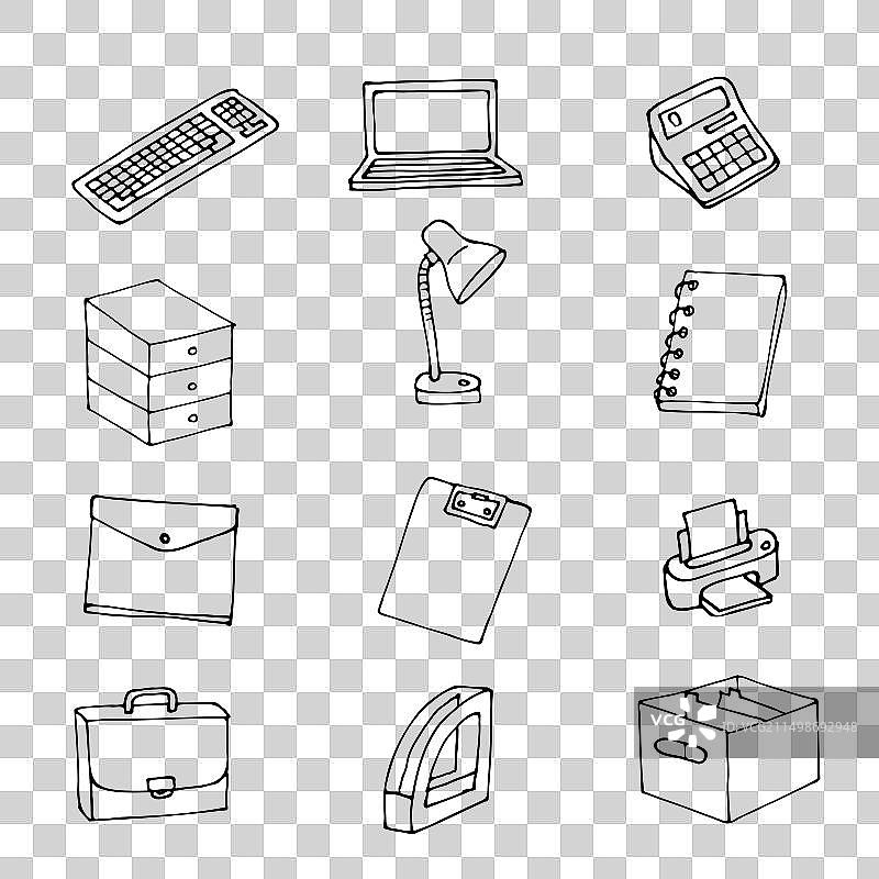 办公用品绘画图案合集图片素材