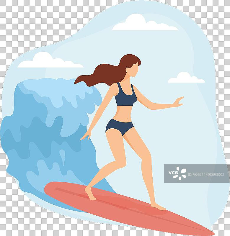 冲浪板上的女子图片素材
