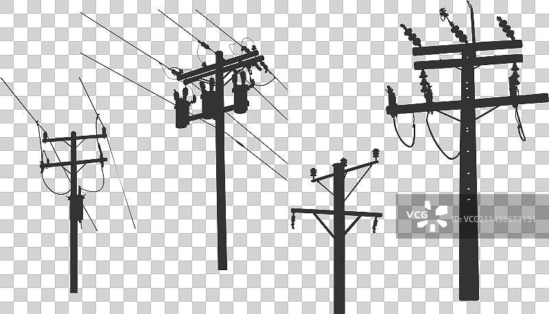 电线杆轮廓图片素材