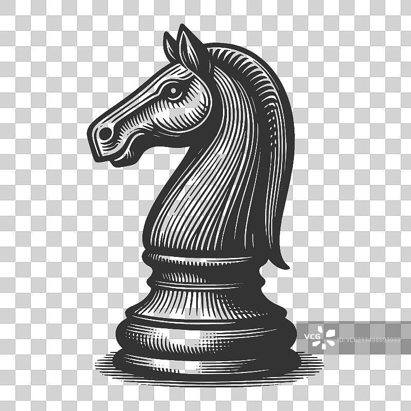 骑士象棋棋子雕刻图片素材