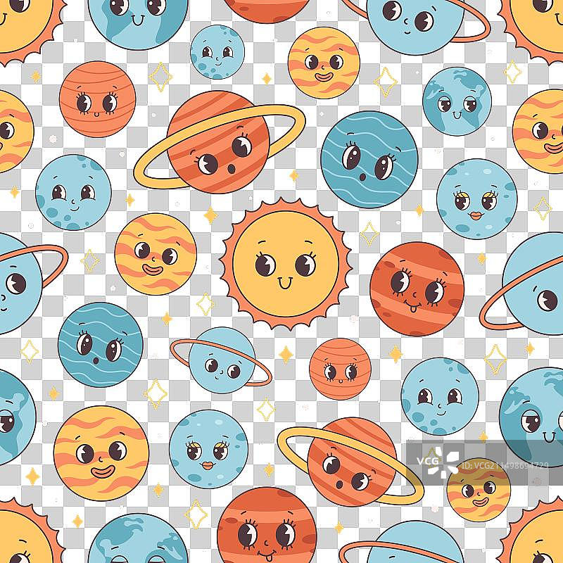 行星星星太空无缝图案图片素材