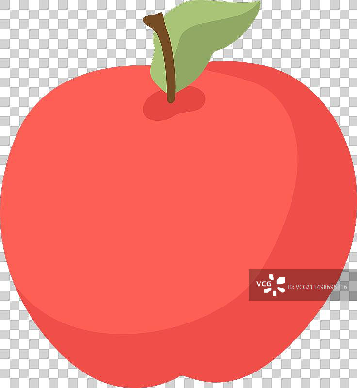 描述红色苹果，已隔离图片素材