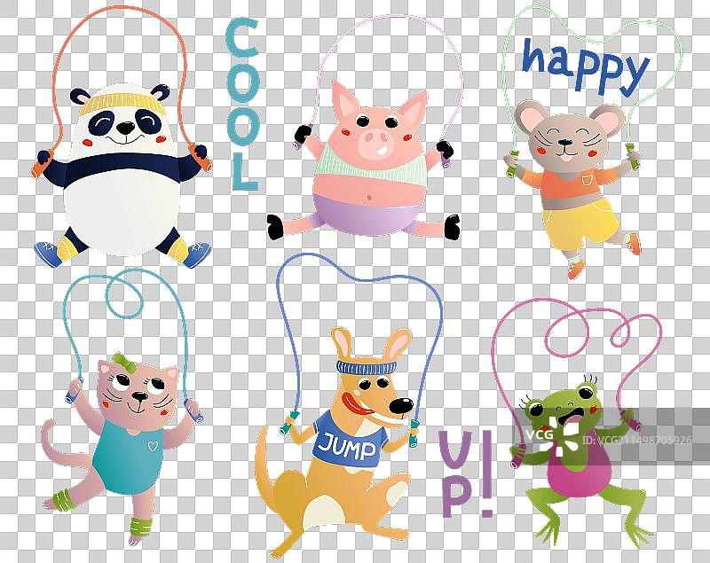 动物跳绳套装图片素材