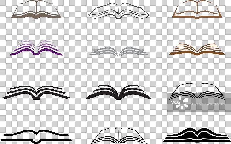 抽象书籍收藏logo设计图标图片素材