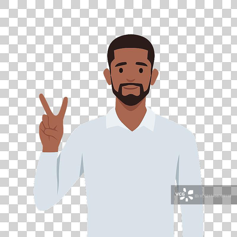 比出和平手势的潮人图片素材