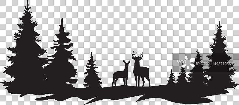 小鹿一家图片素材