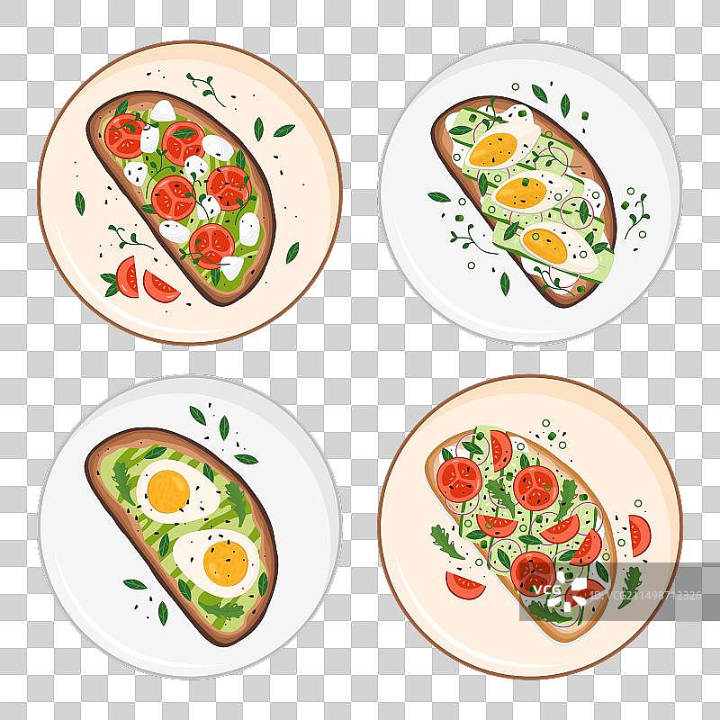 盘子里的三明治俯视图图片素材