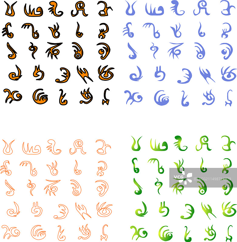 虚构的外星文字符图片素材