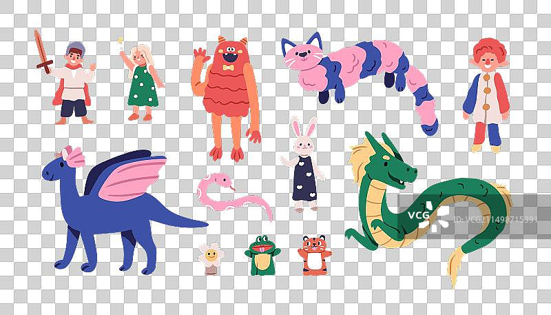 幼儿园毛绒玩具套装，趣味可爱柔软图片素材