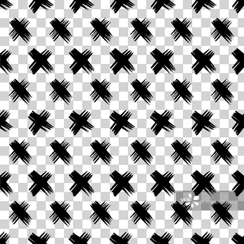 手绘十字符号无缝图案图片素材